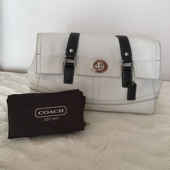 Coach Hamilton Leather Pebble Turn Lock Satchel - Picture 1 of 15